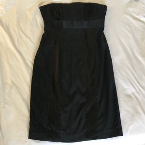Express Design Studio black strapless silk dress